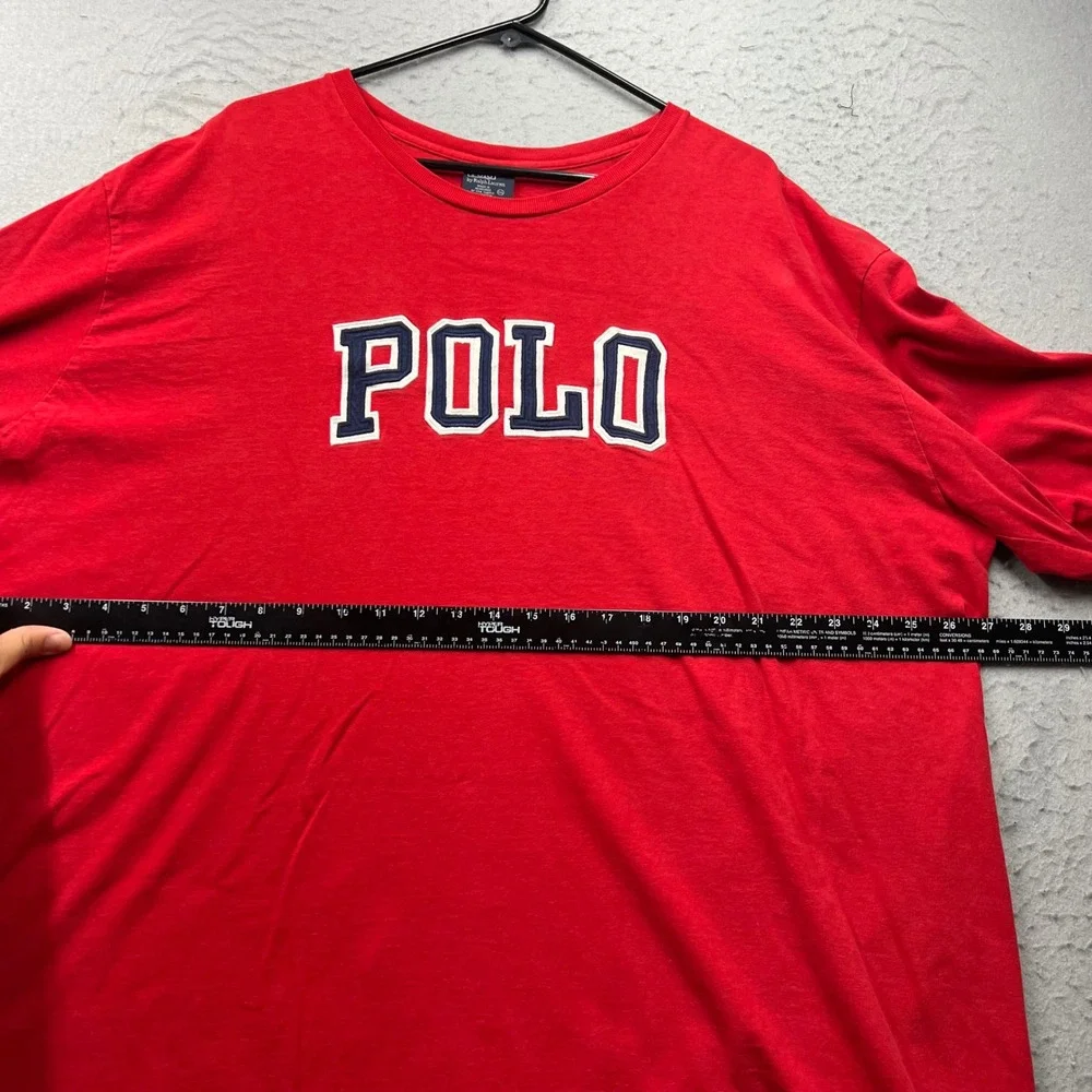 Polo Ralph Lauren Red Long Sleeve Spellout T-Shirt Mens XXL XXL Cotton